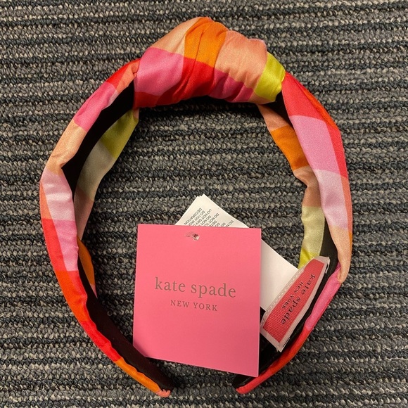 kate spade Accessories - Kate Spade madras plaid knotted silk headband